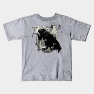 Bearded Collie Dog Stencil Art Kids T-Shirt